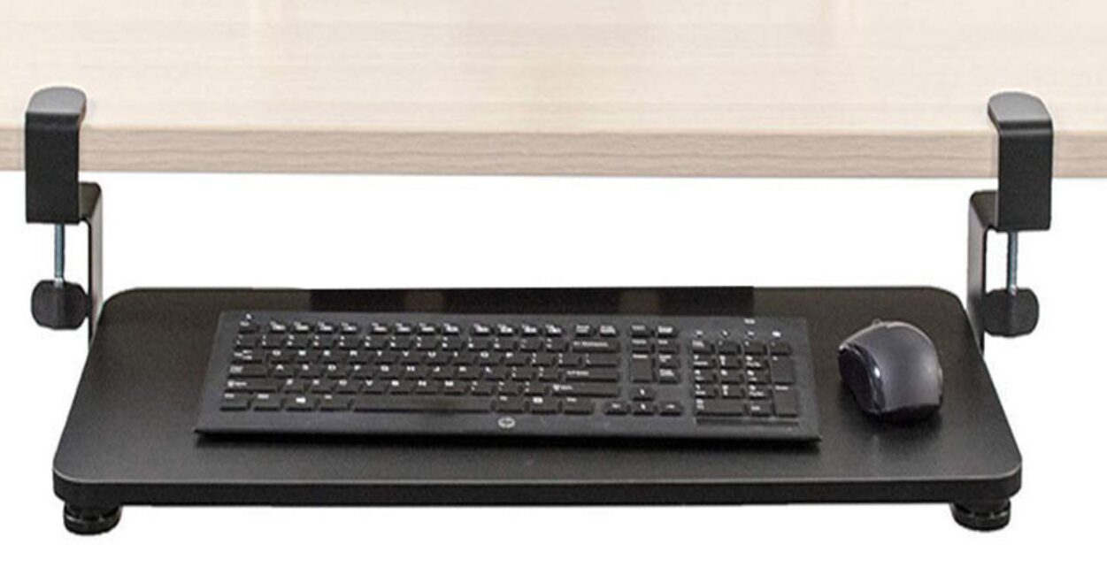 책상 팔걸이 확장 키보드 슬라이딩 거치대 65cm, 화이트, 1개 상세 이미지 2