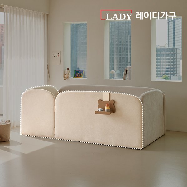 레이디가구 푸딩 안전가드(도어형) + SS 풋보드, 바닐라베이지 상세 이미지 1