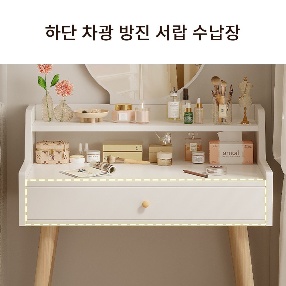 Zephonic 화장대 소형 화장대 다용도 화장대 거울 화장대, 흰색할인 상세 이미지 2