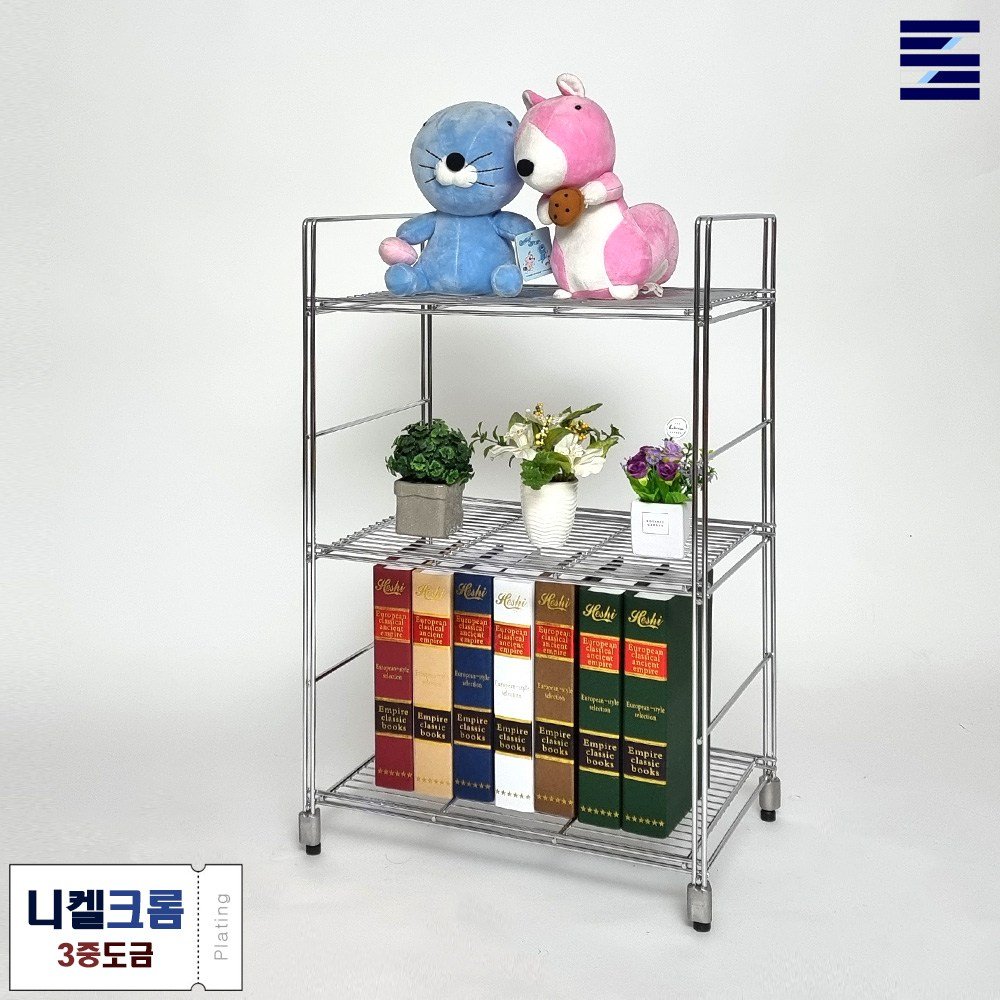 시그널블루 국산 레귤러 랙 18종 메탈 크롬 9종 녹슬지않는 스텐 선반 9종 스탠드선반, 메탈크롬 4단 650x350x105 상세 이미지 1