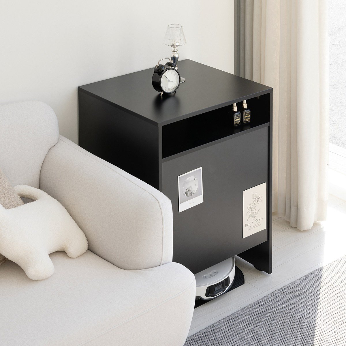 DIY 블랙 로봇청소기장 로보락 로봇청소기 수납장 보관함 IH26001, (DIY) 수납장_2600 상세 이미지 2