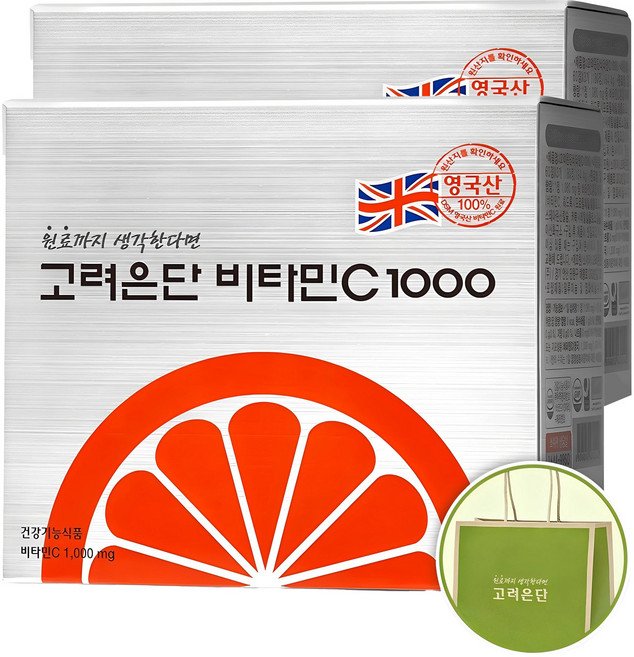 고려은단 비타민C 1000 + 쇼핑백, 180정, 2개