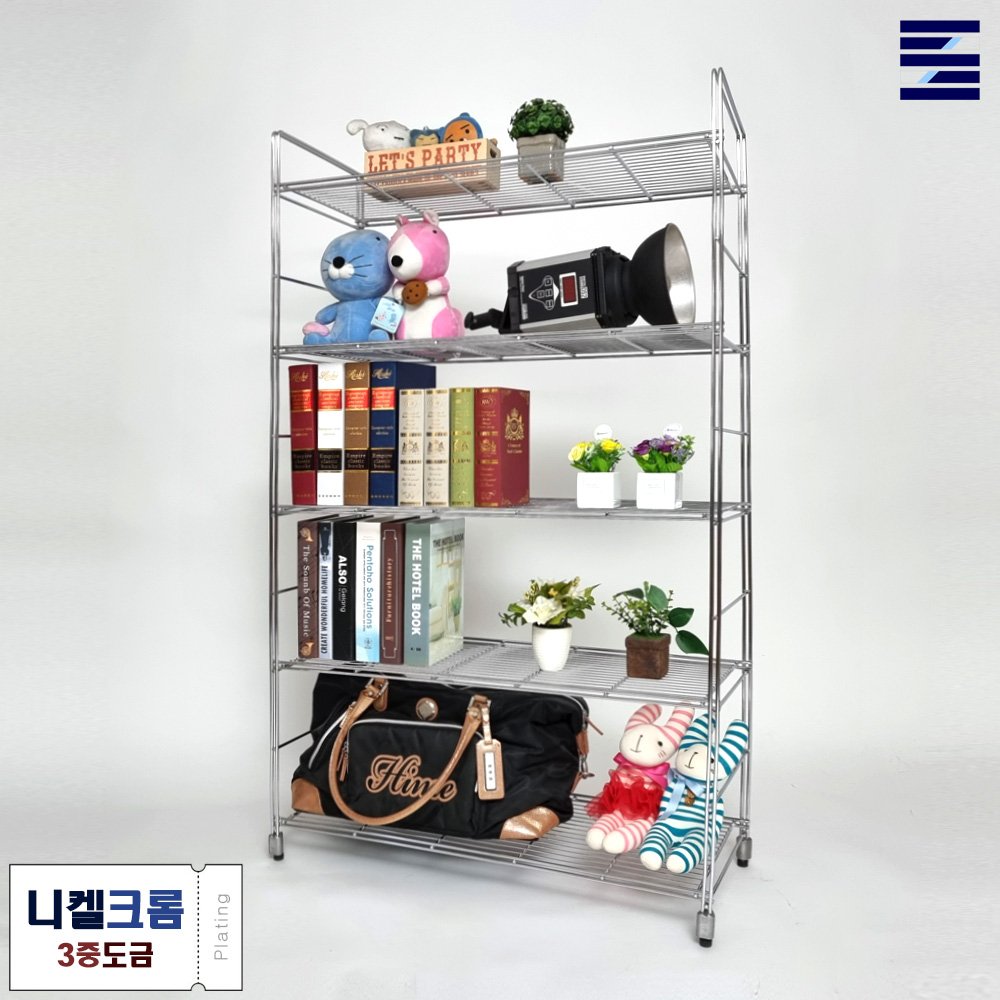 시그널블루 국산 레귤러 랙 18종 메탈 크롬 9종 녹슬지않는 스텐 선반 9종 스탠드선반, 메탈크롬 4단 650x350x105 상세 이미지 1