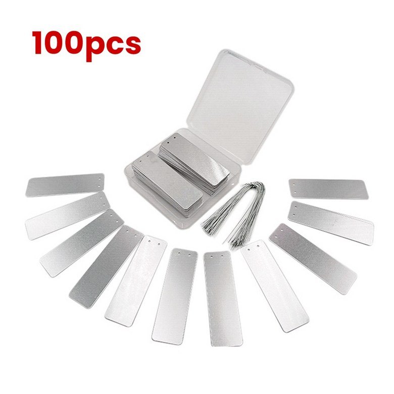 100pcs 알루미늄 식물 라벨 금속 식물 태그 트리 ID 태그 식물 알루미늄 태그 라운드 아트 알루미늄 태그 상세 이미지 2