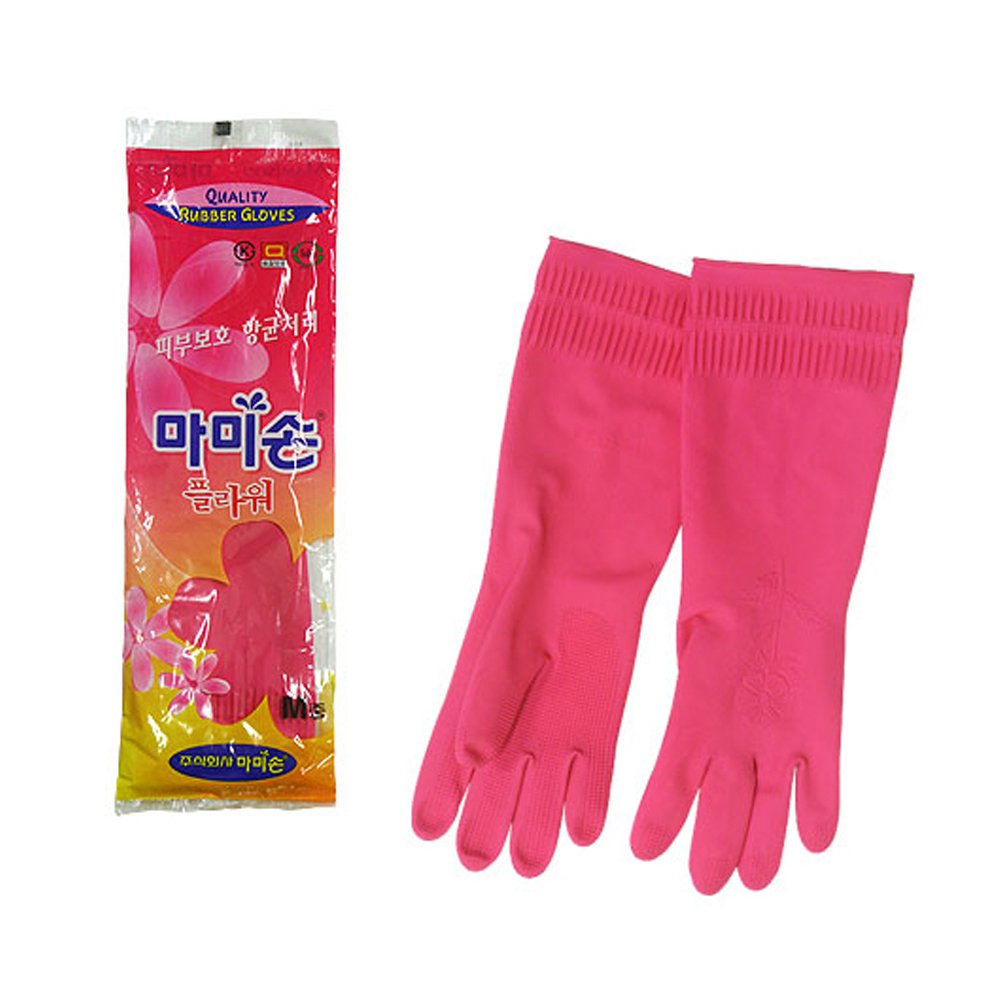 마미손 플라워 고무장갑, 중(M), 3개 상세 이미지 2