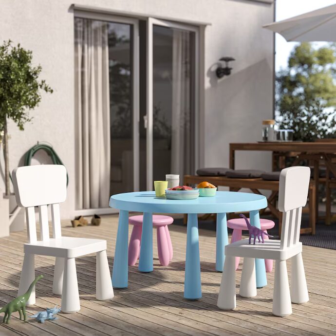 이케아 MAMMUT 맘무트 어린이테이블 실내외겸용/라이트블루 85cm 805.819.9 상세 이미지 1