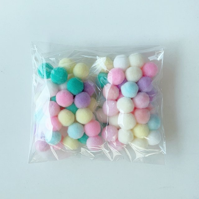 컬러 믹스 폼폼이 뿅뿅이 칼라솜 솜방울 10mm-30mm, 20미리*2봉, 1개, 파스텔할인 상세 이미지 2