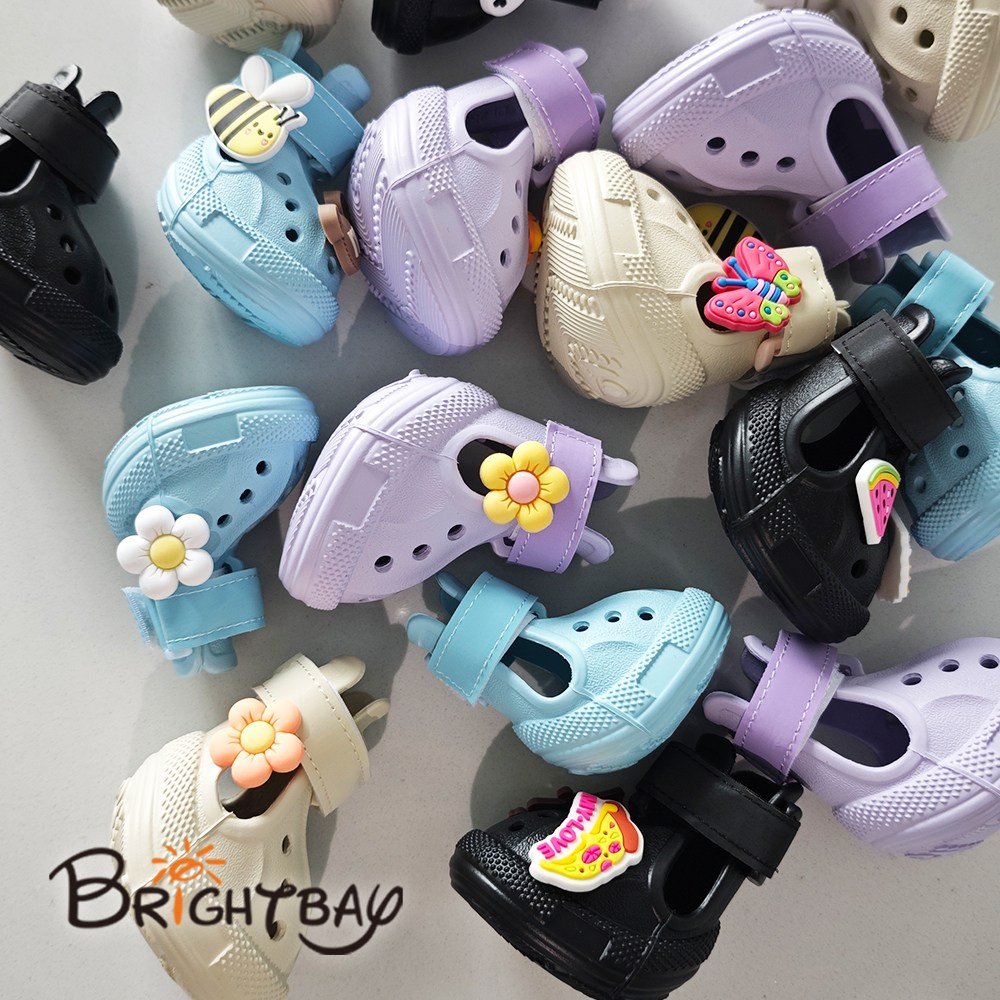 Brightbay 강아지 미끄럼방지 신발 야광 스트랩 펀칭 통기신발 장식 증정, 검은색, 4개 상세 이미지 2