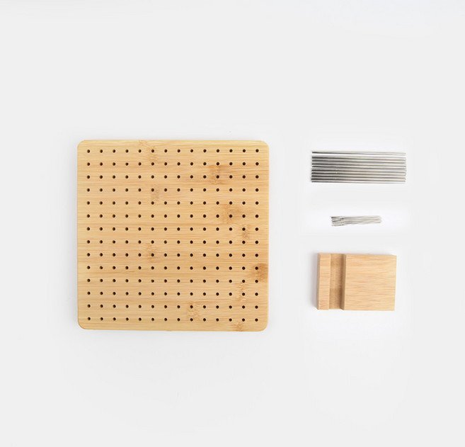 니트위트 블로킹 모티브 크로셰보드 19.2 x 19.2 x 1.5 cm, 우드, 1개