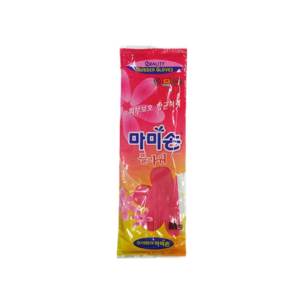 마미손 플라워 고무장갑, 중(M), 3개 상세 이미지 1