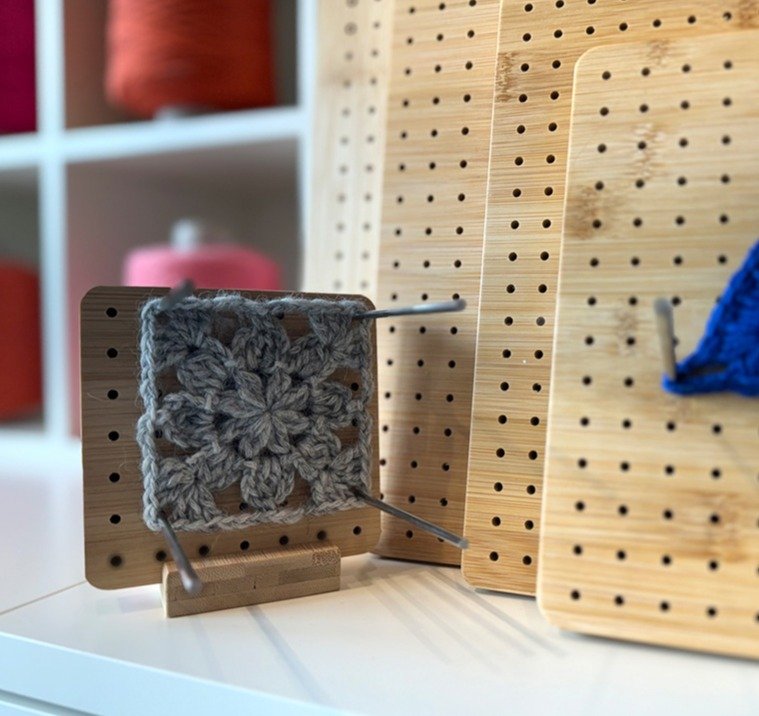 니트위트 블로킹 모티브 크로셰보드 19.2 x 19.2 x 1.5 cm, 우드, 1개 상세 이미지 1