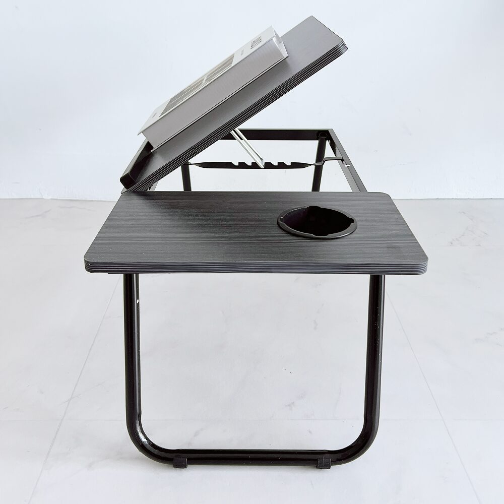 오브민 5단 각도조절 접이식 베드테이블 640 x 320 x 250 mm, 블랙 상세 이미지 1