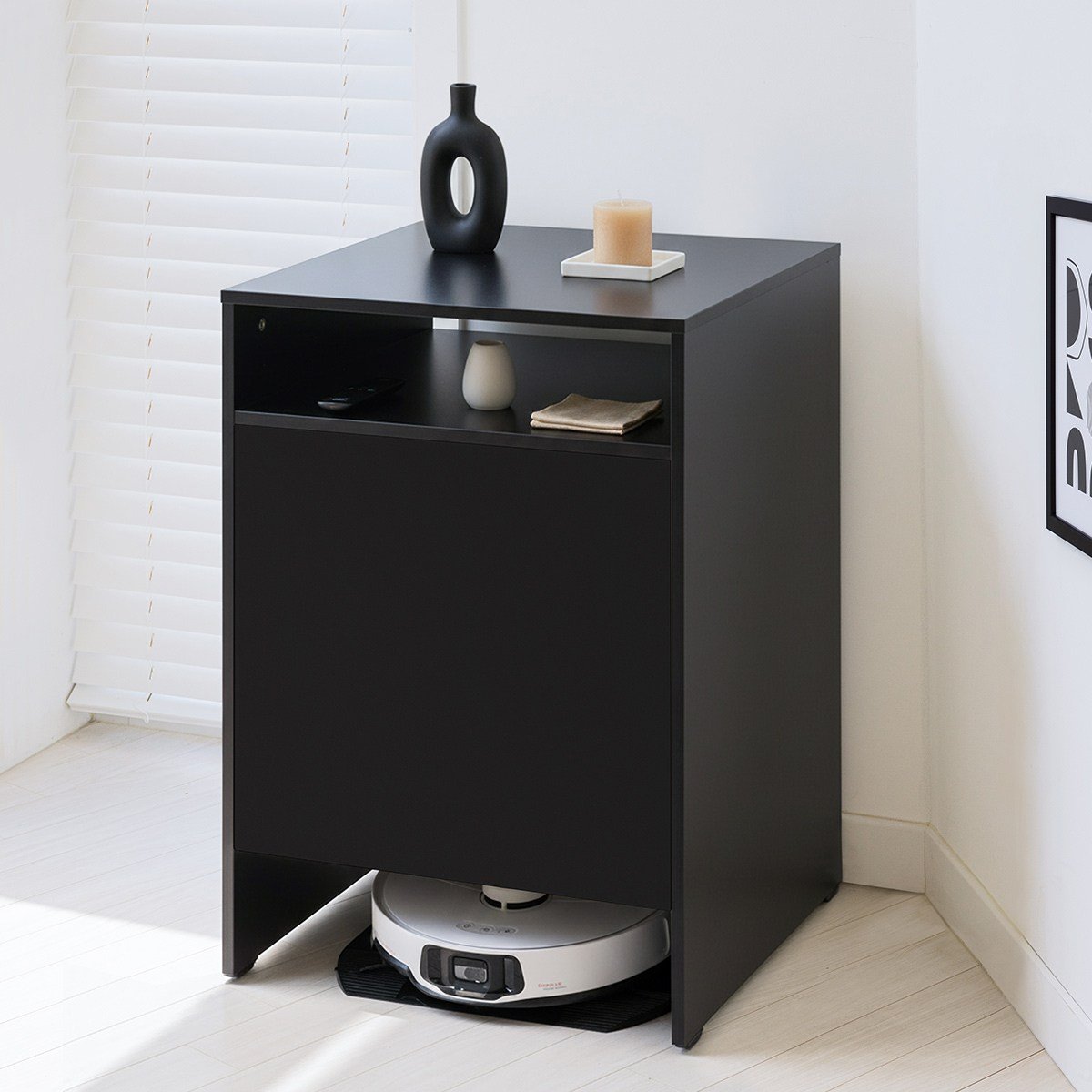 DIY 블랙 로봇청소기장 로보락 로봇청소기 수납장 보관함 IH26001, (DIY) 수납장_2600 상세 이미지 2