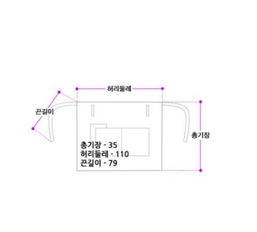 새김어페럴 카페 미니 허리앞치마, 블랙, 2개 상세 이미지 2