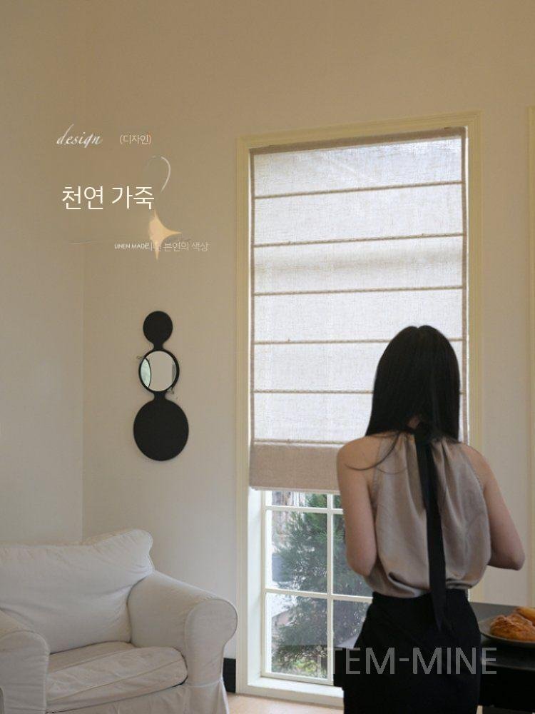 한옥 쉐이드 블라인드 롤스크린 베란다 창문 린넨 커튼 가리개 한식집 반투명 상세 이미지 1