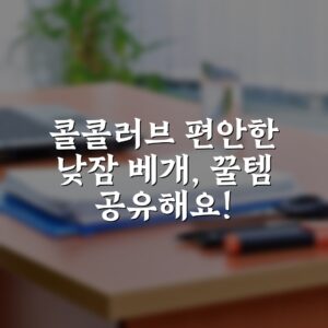 콜콜러브 편안한 낮잠 베개, 꿀템 공유해요!